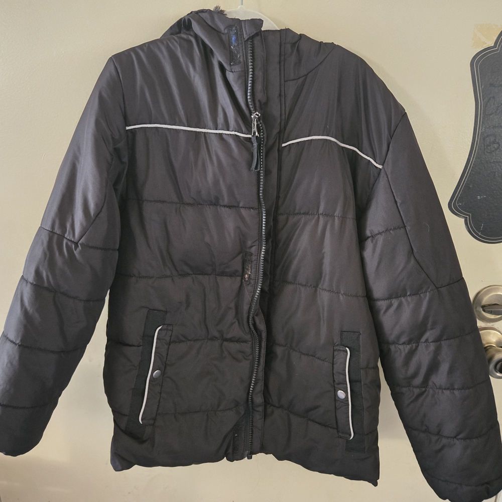Swiss Tech Kids Dark Puffer Jacket‎ with White Accents